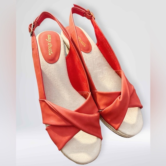 NEW Easy Street Women’s Slingback Espadrille Color: Red, Size 12M - Picture 6 of 12
